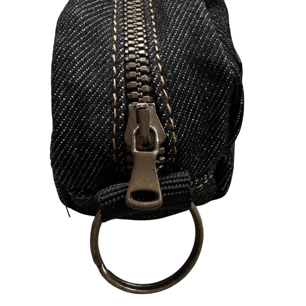 VTG 80s Moschino Denim Mini Pouch & Crossbody Bag Set Why Can't We Live in Peace - Picture 9 of 12